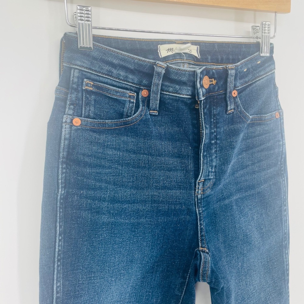 Madewell Curvy High Rise Skinny Jeans Dark Wash Size 23 Classic Rigid Denim - Picture 4 of 10